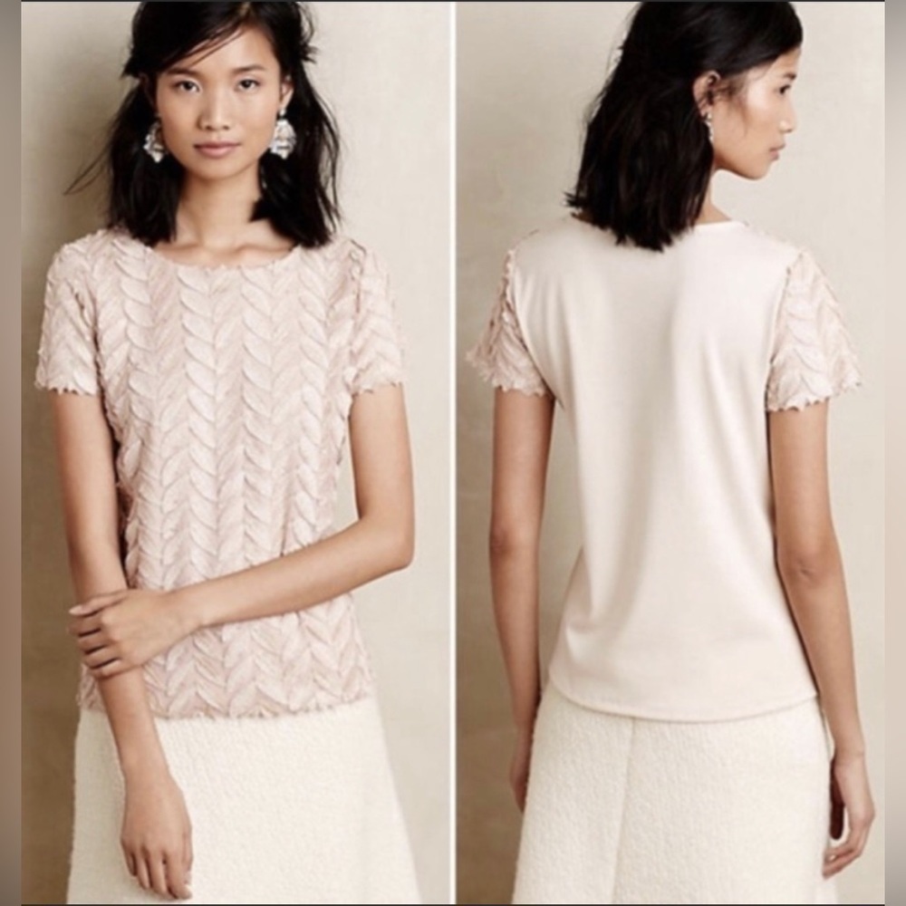 Weston Blush Gold Leaf Blouse‎ Size XS
